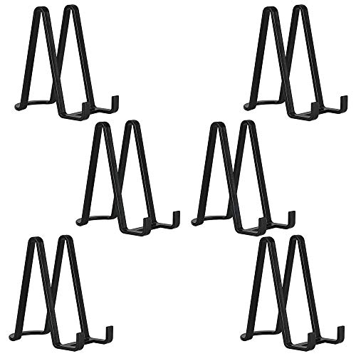 Chevalet Support Assiette Decorative - Porte Assiette | Presentoir Cadre Photo Livre de Table- Chevalet Presentation Plastique - 15 cm (6 pièces)