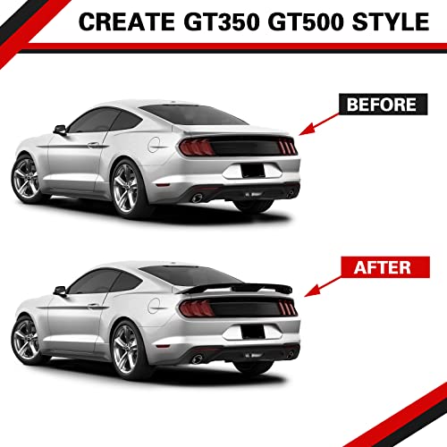 Trunk Rear Spoiler Wing Compatible with 2015-2024 Mustang Coupe 2DR, Mustang Spoiler GT Wing, GT500 GT350 Style Rear Trunk Spoiler Wing (Carbon Style) - Thumbnail 5