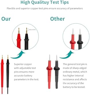 Dlyfull Universal Battery Tester with LCD Display, Small Digital Battery Voltage Resistance Checker for Ni-MH, Ni-CD, Li-ion, Alk & LiFe04 Batteries(AA AAA C D 9V 12V 18650 CR123A 2CR5 CR2032 Cells)