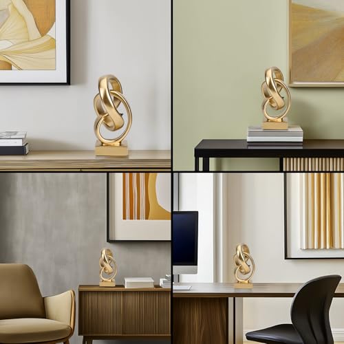 Estatua abstracta nudo dorado decoración geométrica miniatura 5