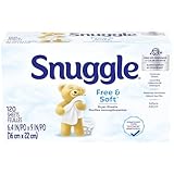 Snuggle Hypoallergenic Free & Soft Dryer Sheets (120 count), Softener for Laundry to Control Static and Reduce Wrinkles, Long Lasting Fabric Softener without perfurmes and clear of dyes