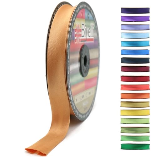Image of Fold Satin Bias Tape - 99+ Colors - 3 /4 Inches Wide - 27 Yards - Fold Satin Binding Bias Ribbon Fabric Piping Bias Binding Tape for Sewing Clothing DIY (96. Blush Tan) BYS96