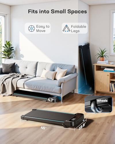 image for HUANUO Walking Pad Treadmill, Walking Pad with 5° Incline, 330 lbs We