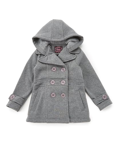 Image of BluNight Collection Big Girls Girls Long Sleeve Fleece Hoodie Dress Coat Winter Jacket Outerwear Grey 10 (U17N109)