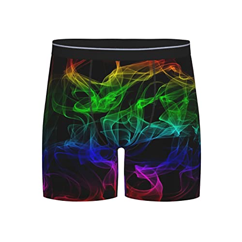 Glow In Dark Splatter Neon Mens Boxer Briefs Soft Stretch Long Leg Underwear Briefs For Men Teens