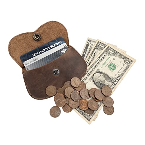 Hide & Drink, Leather Cat Wallet, Coin Organizer Pouch, Cash Holder, Credit Card Storage, Travel & Commuter Accessories, Vintage Style, Handmade Includes 101 Year Warranty :: Bourbon Brown #TOP4