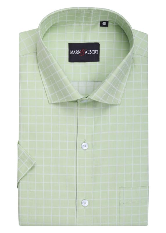 Image of MARK & ALBERT Mens Half Sleeves Checkered Regular Shirt