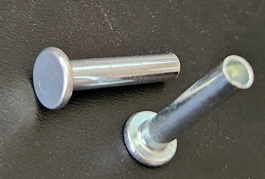 Steel Semi Tubular Rivets M5 x 24 mm Zinc Plated, Flat, bag of 100 rivets