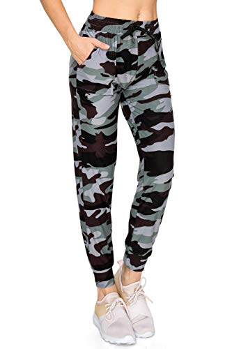 ALWAYS Women Camo Jogger Pants - Super Skinny Fit Lightweight Premium Soft Stretch Drawstrings Pockets Pants 1850 L - image 1