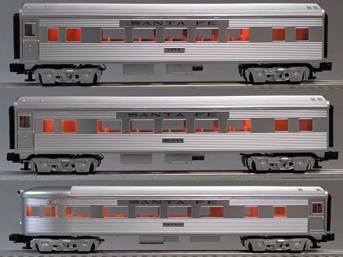 Lionel O Gauge Santa FE 3 Passenger CAR Set 1474 ISLETA 2323110 6-84719