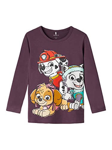 NAME IT Girl's NMFOSINA PAWPATROL TOP VDE Langarmshirt, Hortensia, 92