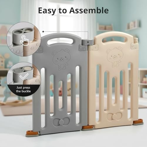 Image of Uanlauo Baby Playpen, 2 Panel Panel Baby Play Yard, Foldable Playpen Extension, Lightweight, Packable and Easy Setup Babies Playard, Safety and Durable Playpens Panel