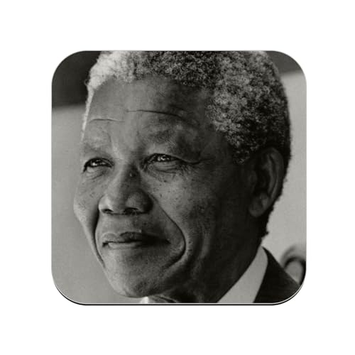 sous Verre en Bois - Nelson Mandela Portrait Militant Droits Humains Afrique du Sud - 1 unité (95 x 95 mm)
