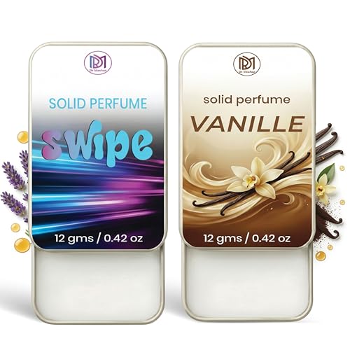 Image of Dr.Mashur Solid Perfume |Vanille&Swipe Alcohol Free Wax Perfume Balm, Long Lasting | Pocket Tin 12g, Pack Of 2| Non Greasy Smooth Glide, Travel Friendly Men And Women