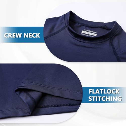 HYCOPROT Boys Compression Shirt Short Sleeve Youth Undershirt Kids Quick Dry Athletic Base Layer T-Shirt Football Basketball3