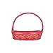Rattan Obstkorb, Einkaufskorb Eierkorb, Weidenkorb, Obstladen Obstkorb Verpackungskorb Geschenkkorb(Color:rot,Size:Klein)