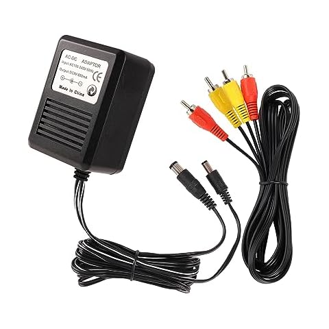 CUENSTOP NES Power Supply and AV Cable, AC Power Cord and Audio Video AV Cable Compatible with Nintendo Entertainment System, to External TV Screen Monitor Cover
