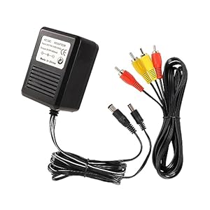 NES Power Supply and AV Cable, AC Power Cord and Audio Video AV Cable Compatible with Nintendo Entertainment System, to External TV Screen Monitor