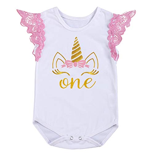 MYRISAM Baby Girls Birthday Cake Smash Unicorn Outfits Princess Romper Bodysuit Rainbow Skirt Unicorn Headband (Shoes)3