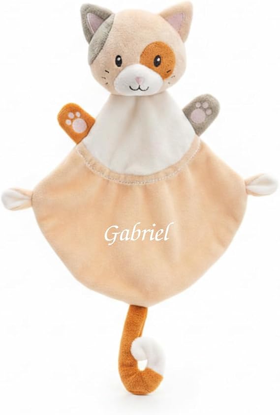 Doudou Malin Doudou chat personnalisé brodé Charly Doudou Malin