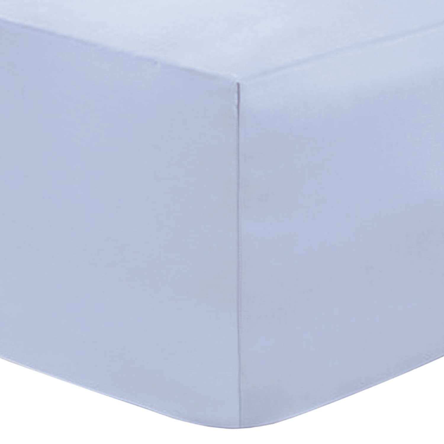 Dtex Homes Blue Deep Fitted Bed Sheets Easy-Care Non-Iron Percale 10'' / 25Cm Fitted Sheet, Super King - Sky
