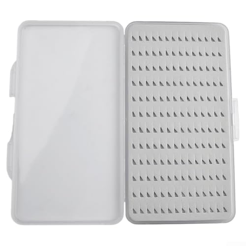 Caja de almacenamiento impermeable para señuelos de pesca con mosca, caja de almacenamiento transparente ultrafina (L)