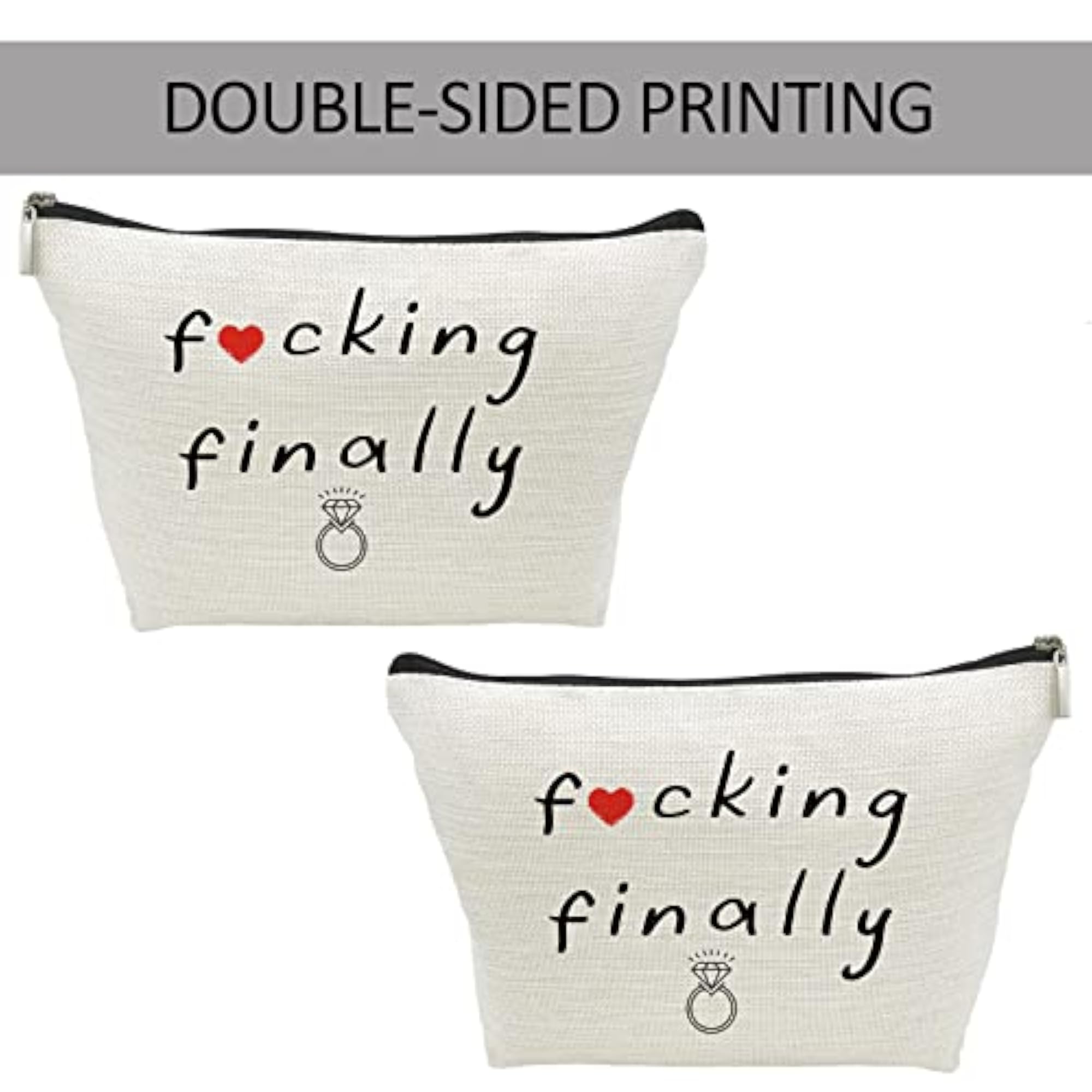 Funny Engagement Gift Makeup Bag for Bride to Be