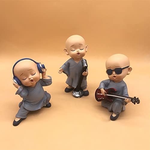 Set de 3 Figuras Buda Bebé Estatua Mini Resina miniatura 4