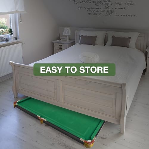 Tragbarer Billardtisch für und Familie – klappbarer und hebender Billardtisch für Indoor-Outdoor-Spiele – Höhenverstellbar – inklusive Queues, Bälle, Kreide und Reinigungsbürste – Stativständer im – Bild 6