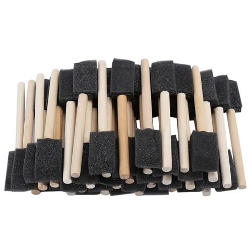 Respicefinem Foam Brushes Foam Brush 20. 0×16. 0×7. 50Pcs Foam Brush Sponge Wood Handle Paint Brush Drawing Graffiti Tools Foam Brush Set Sponge Brush Paint