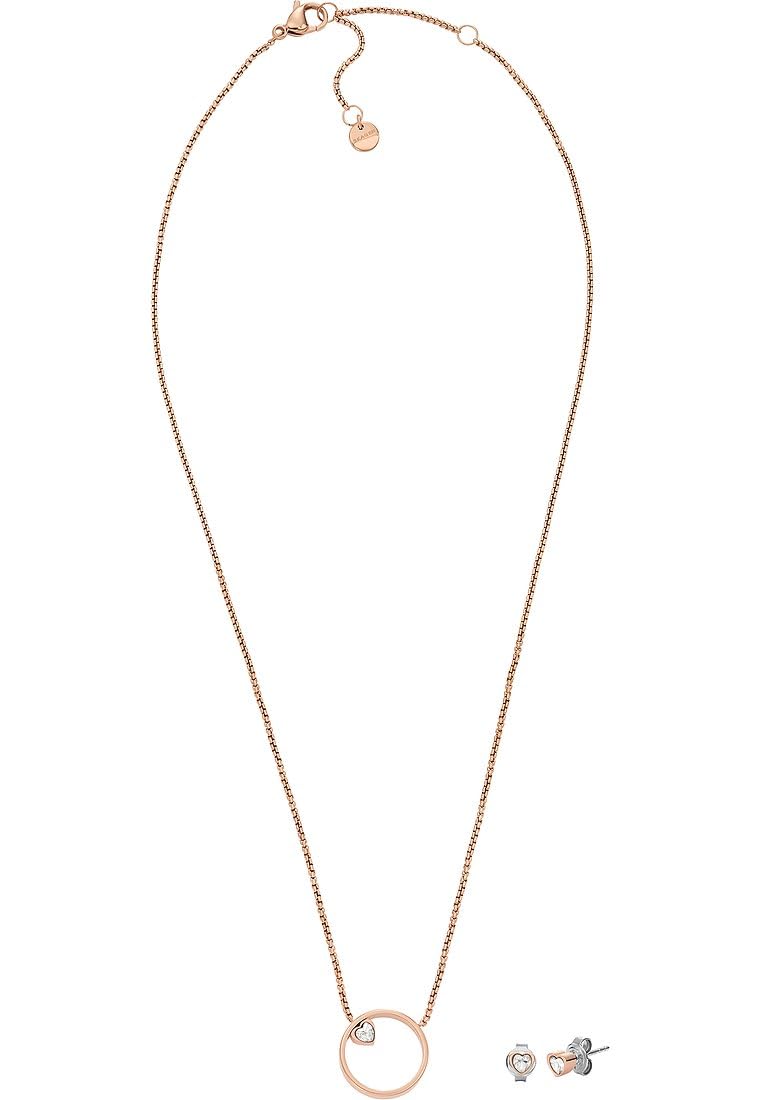Skagen Women's Stainless Steel or Semi precious with lobster clasp closure Ring Pendant necklace