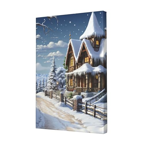 Toile de Noël décoration murale d'hiver pour salon et bureau | LPSRTWE