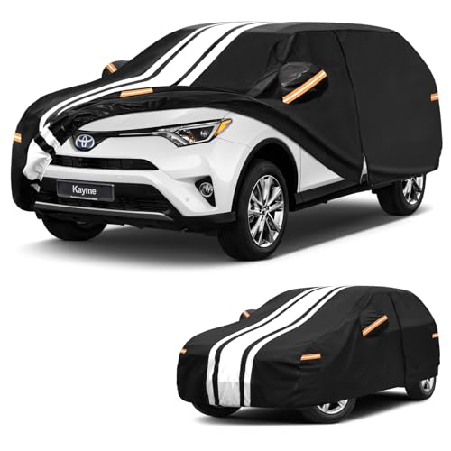 Kayme Toyota RAV4 Car Cover Waterproof All Weather for Automobiles, Custom Fit for 2006-2025 RAV4 Cover, Gift with Tape/Towel, Heavy Duty Outdoor Full