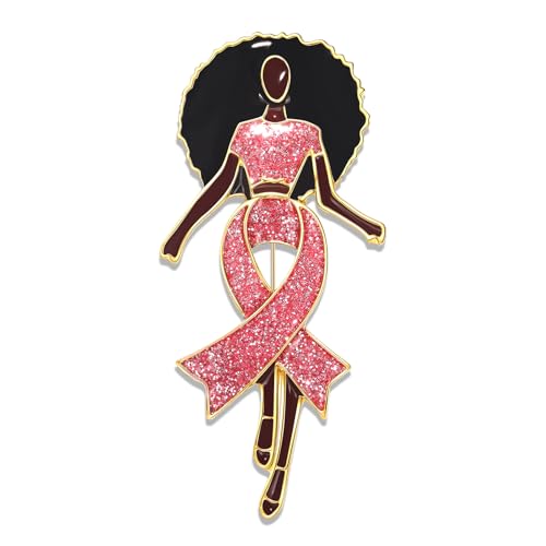 Image of Breast Cancer Awareness Pink Rhinestone Ribbon Pin - Faith Believe Women's Brooch, Survivor Lapel Pin for Cancer Month - Merchandise Accessories Decor