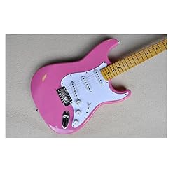 AMINIY Guitare électrique Taille de la Pleine Taille avec Pick-up Maple Col avec Guitare électrique Rose avec Style… - Les Beatles, Paul McCartney, John Lennon, RIngo Starr, George Harrison AMINIY Guitare électrique Taille de la Pleine Taille avec Pick-up Maple Col avec Guitare électrique Rose avec Style… – Image 4