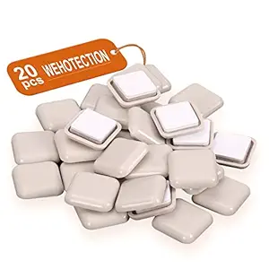 20 PCS Self-Stick Furniture Sliders,1 Inch Square Furniture Sliders for Carpet,Furniture Moving Glides for Furniture-Adhesive Carpet Sliders