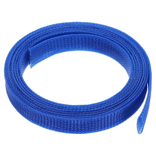 uxcell Expandable Sleeving,1 3/16-inch 10ft Cable Sleeve, Blue