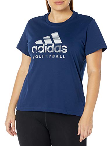 adidas womens Volleyball Graphic Logo T-Shirt Team Navy Blue X-Large