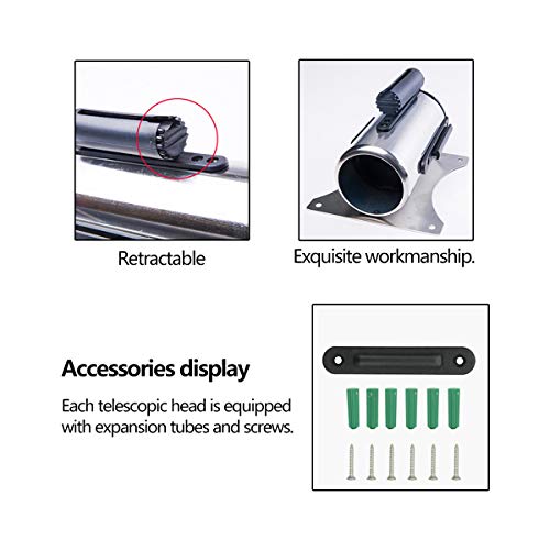 Edelstahl Absperrband,Yueser 2 x 3M Edelstahl Einzeihbar Wand Montiert Absperrung Einziehbar Absperrständer Massenkontrolle Absperband (Rot)