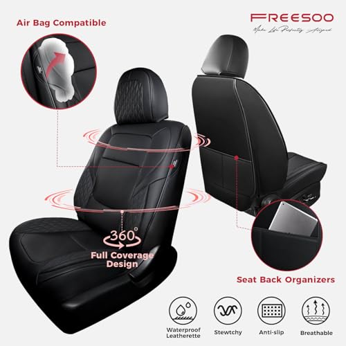 Freesoo FSU002 Black Car Seat Covers Full Set thumb #2