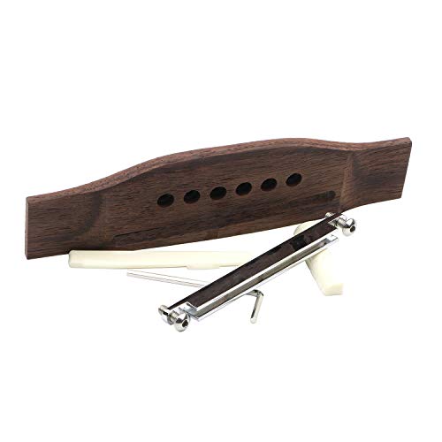 Swhmc 6 String Adjustable Rosewood Bridge Insert Set Saddle Nut Acoustic Guitar Parts Replacement #TOP5