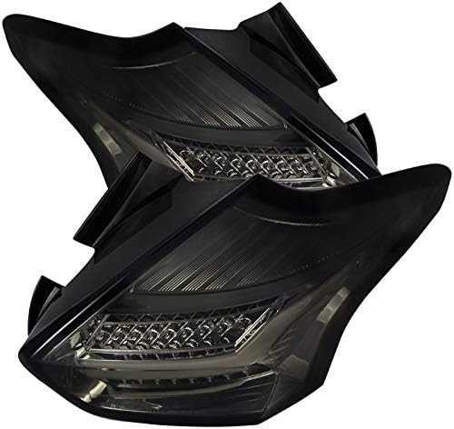 Carpartsinnovate Fits 15-18 Ford Focus Hatchback LED Chrome Smoke Rear Tail Lights Brake Lamps Pair