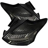 Carpartsinnovate Fits 15-18 Ford Focus Hatchback LED Chrome Smoke Rear Tail Lights Brake Lamps Pair