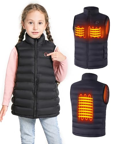FOTN Kids Heated Vest,Fleece Heated vest for children,Girls Boys Heated Vest with 5V Battery Pack.(Unisex)