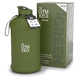 DESIGN INNOVADOR: El design único ha sido diseñado para una máxima funcionalidad. El mango incorporado hace que la botella de agua The Gym Keg sea extremadamente práctica de transportar, mientras que la tapa a prueba de fugas y la amplia apertura hacen que su uso sea fácil. Llévelo con usted dondequiera que vaya!
