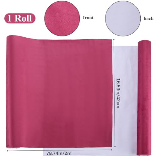 CRASPIRE 200 x 42cm Velvet Book Cloth for Book Binding Medium Violet Red Fabric Surface Paper Backed Bookcover Book Covering Protector Bookbinding Supplies for Books Album DIY Scrapbooking Supplies - Image 2