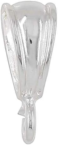 Sterling Silver Slider Pendant Clasp Bail Connector with Heavy Duty Open Loop