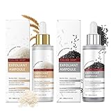 Peel Shot Glow Rice Ampolla Duo, Peel Shot Black and White Rice Duo, arroz blanco y negro como exfoliante, exfoliante de piel pura, eliminador de puntos negros hidratante cuidado facial