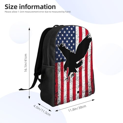 american flag eagle patriotic usa Backpack Simple Leisure Travel Backpack Outgoing Daypack 16 inch3