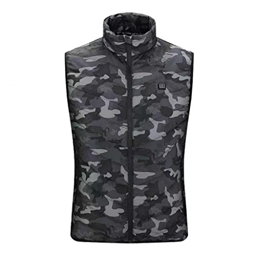 JTSYUXN Beheizte USB-Thermoweste für Herren/Damen, leichte waschbare beheizte Kleidung mit 3-Stufen-Wärmeeinstellung, beheizte Jacke zum Angeln und Skifahren (Color : Camo 9, Size : 3XL) Cover